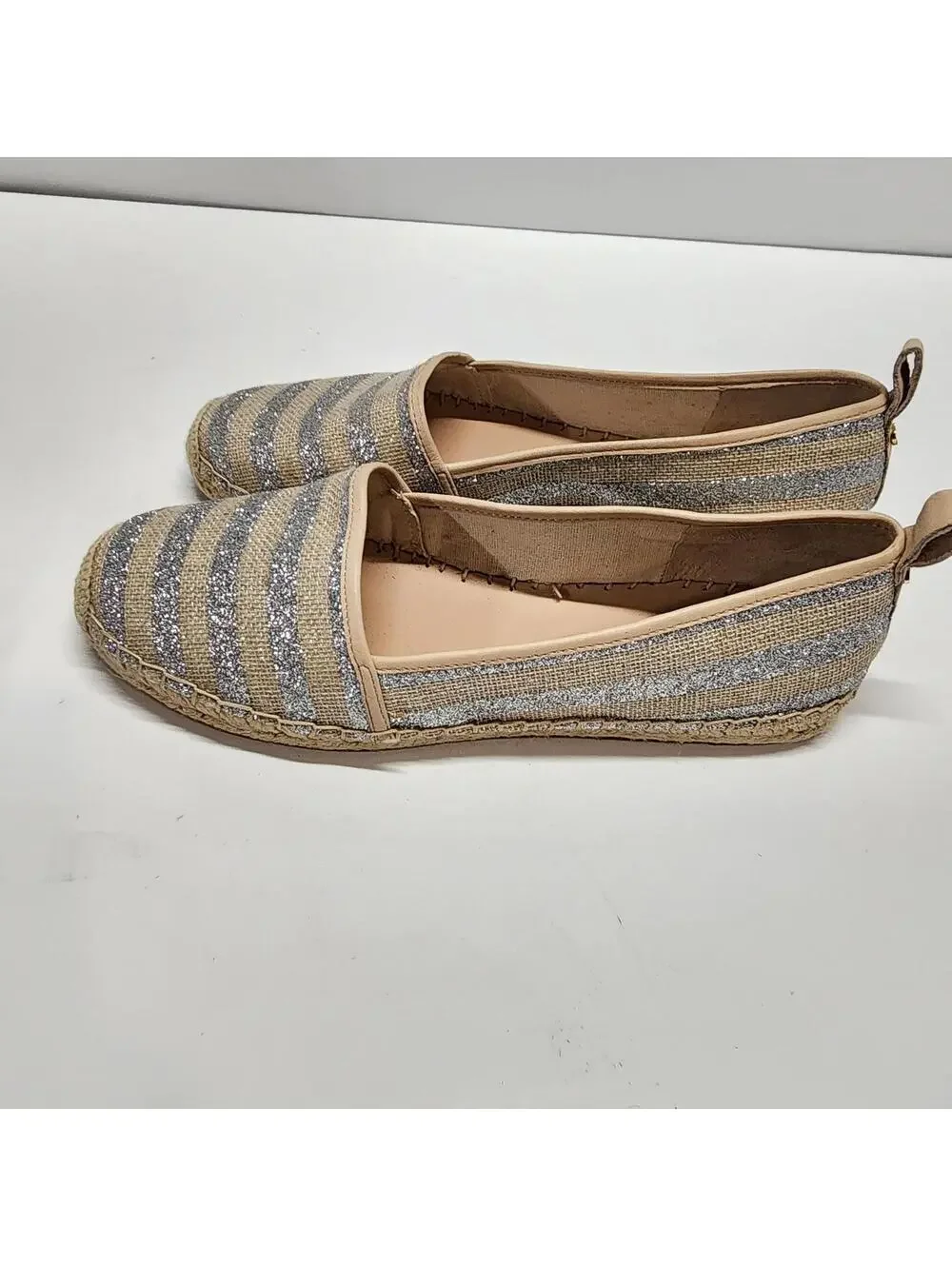 New Kate Spade New York Women's Lilliad Ballet Flat silver natural 9